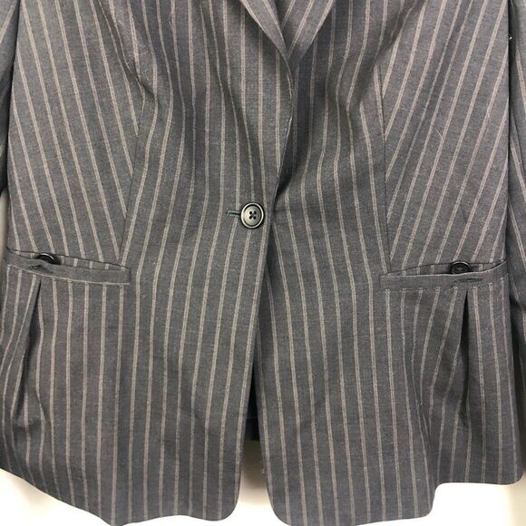 BANANA REPUBLIC | Wool Blend Pinstripe Blazer Gray - Picture 4 of 8